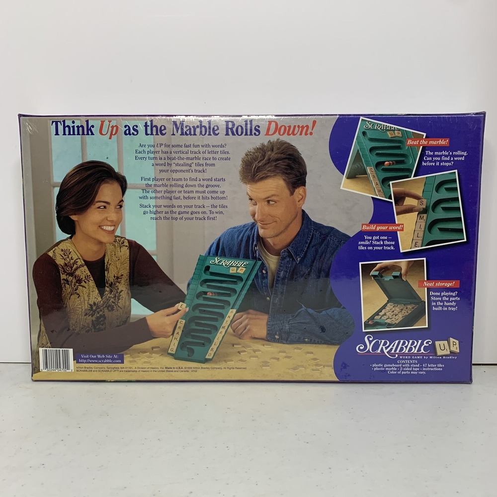 Scrabble Up Vertical Word Game Milton Bradley 1996 Vintage Fast-Paced Fun - Picture 2 of 4